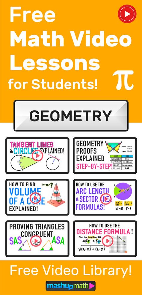 10th Grade Geometry, School 7th Grade, Math Movies, 9th Grade Math, Homeschooling High School, Geometry Math, Mathematics Geometry, Free Math Resources, Geometry Lessons