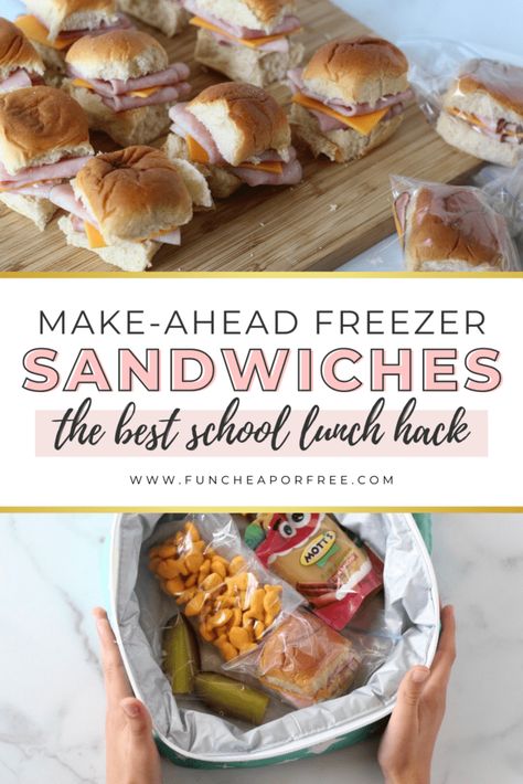 Cheap Easy Lunch, Easy Lunch Meal Prep, Frozen Sandwiches, Frozen Lunches, Freezer Lunches, Freezer Sandwiches, Easy Meal Prep Lunches, Cheap Lunch, Freezable Meals