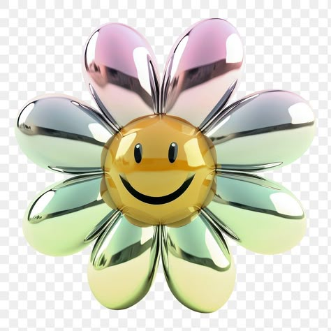 Flower Png Icon, Flower 3d Icon, Flower Icon Png, Cute Transparent Png, Chrome Icon, Graphic Design Png, Transparent Icons, Smiling Flower, Flower Icon