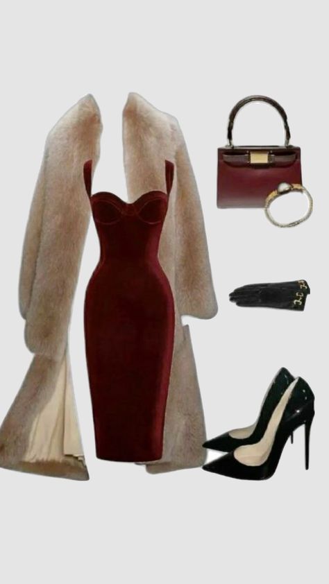 Mob Wife, Classy Work Outfits, Valentine's Day Outfit, Dark Feminine, Looks Chic, Fancy Outfits, Lookbook Outfits, Winter Fashion Outfits, Elegant Outfit