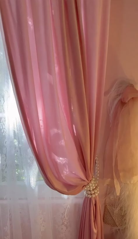 Pink Curtains Aesthetic, Princess Attitude, Coquette Bedroom, Girly Coquette, Pink Curtains, Princess Room, Girly Room, Dream Room Inspiration, Pink Room