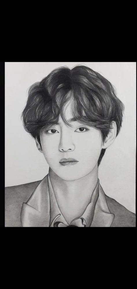 V sketch made by me🙌🏻💜 Pencil shading 🌿 Kim Taehyung Sketch Pencil, Bts V Drawing Sketch, Sketch Of Taehyung, Drawing Kim Taehyung, Bts V Sketch, Bts V Portrait Drawing, Kim Taehyung Sketch, Bts V Drawing, V Sketch