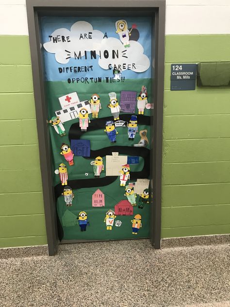 Career classroom door decorating contest Career Day Classroom Door, Career Door Decorations, Career Day Door Decorations, College And Career Door Decoration, Classroom Door Decorating Contest, College Advisor, Literacy Week, Classroom Door Decorating, Door Decorating Ideas