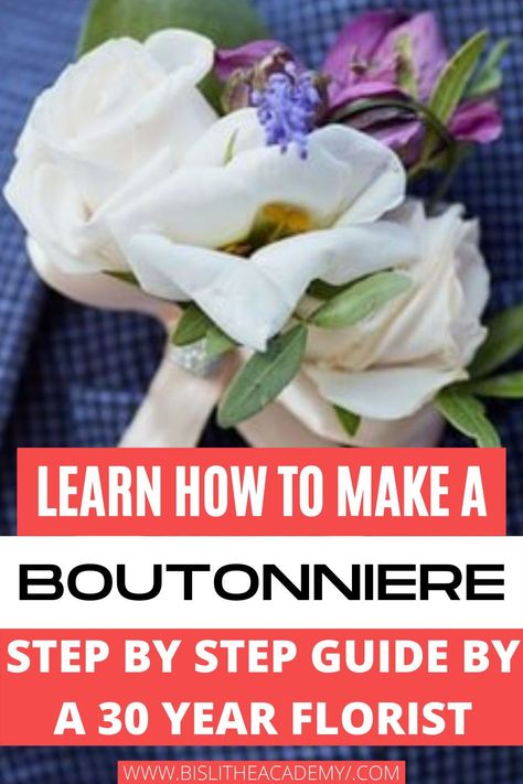 Simple Boutonniere Groomsmen, Bouquet Step By Step, Make A Boutonniere, Boutonniere Diy, Diy Boutonniere Wedding, Simple Boutonniere, Boutonniere Groomsmen, Wedding Books, Wedding Diys