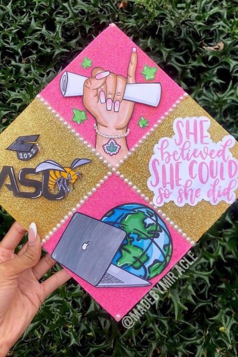 20 Graduation Cap Ideas 2023 Grads Will Love - Its Claudia G Mph Graduation Cap, Graduation Cap Ideas 2023, Baddie Graduation Cap, College Graduation Caps, College Graduation Cap Ideas, 2023 College Graduation, Graduation Cap Designs College, Funny Graduation Caps, Creative Graduation Caps