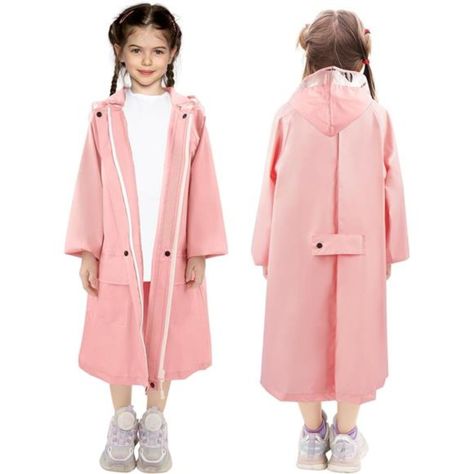 Kids Raincoat's Size---- M Sizerecommended Height Range90-120cm/35.43''-47.24''; -----L Sizerecommended Height Range120-135cm/47.24''-53.15'';----- Xl Size Recommended Height Range135-150cm/53.15''-59.06''. Girl Rain Coat: This Water-Resistant Girl's/Boys’ Raincoat Is Dry Without Being Too Bulky. Constructed From Premium Material The Double-Layer Design Of The Zipper And Buttons Completely Prevents Rain And Wind From Wetting The Clothes Inside. A Fully Lined Waterproof Hooded Jacket For Boys Wil Girls Rain Coat, Raincoat With Hood, Girls North Face Jacket, Girls Raincoat, Rains Long Jacket, Jacket For Boys, Tie Dye Jackets, Blue Raincoat, Columbia Girls