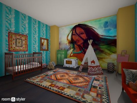 Roomstyler.com - pocahontas nursery Bedroom Ideas Bed On Floor, Pocahontas Nursery, Moana Nursery Theme, Native American Nursery Theme, Pocahontas Bedroom, Princess Jasmine Nursery Theme, Bed On Floor Ideas, Beds On Floor Ideas, Bedroom Ideas Bed