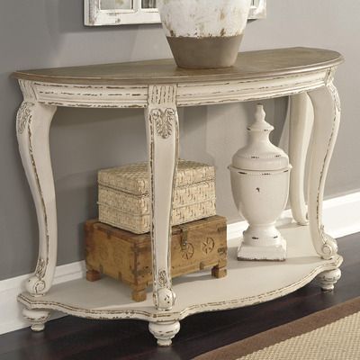 Ashley Sofa, Meja Sofa, Decorative Corbels, Furnitur Ruang Keluarga, Traditional Cottage, Console Table Hallway, Ottoman Coffee, Style Cottage, Ashley Furniture Homestore