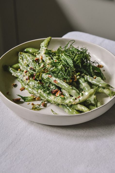 Green Beans Salad with Fresh Herbs and Hazeluts | Bakergirl Official on Patreon Warm Green Bean Salad, Green Beans Salad, Salad With Beans, Salad With Fresh Herbs, Forest Food, Bean Salads, Green Bean Recipe, Beans Salad, Green Bean Salad