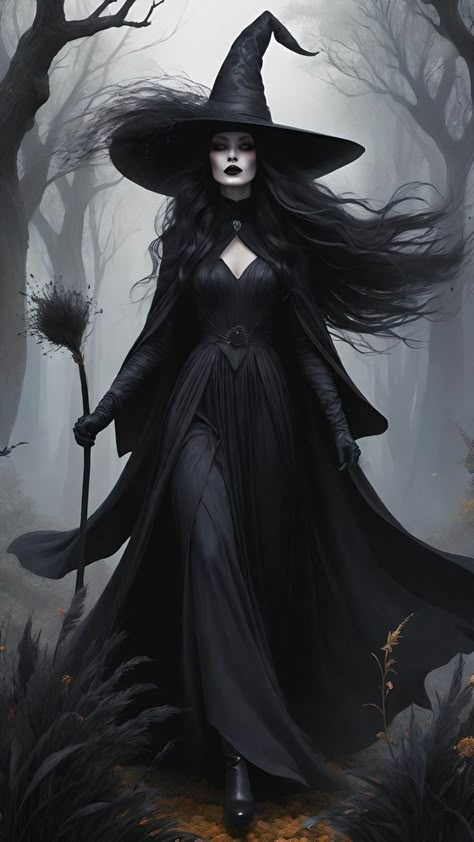 Witchy October, Witchy Artwork, Creepy Witch, Waiting For Halloween, Witch Powers, Witch Photos, Witch Pictures, Witch Coven, Medieval Woman