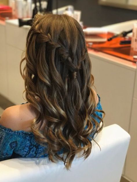 Fancy Girl Hairstyles, Braid Waterfall, Cutest Hairstyles, Easy Party Hairstyles, Adorable Hairstyles, Hair Styles For Girls, Party Hairstyle, Cool Hairstyles For Girls