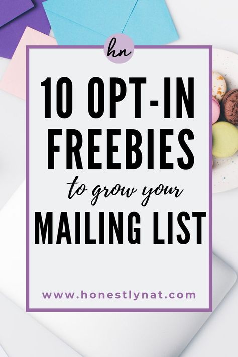 Want to grow your shop's online mailing list, but need some ideas?  Opt-in freebies are an effective way to grow any creative entrepreneur's email list.  Check out these 10 opt-in freebie ideas to grow your mailing list quickly. #mailinglist #emaillist Email Freebie Ideas, Freebie Ideas, Marketing Websites, Blogging Ideas, Email Newsletter Design, Etsy Promotion, Email Marketing Design, Email List Building, Free Advertising