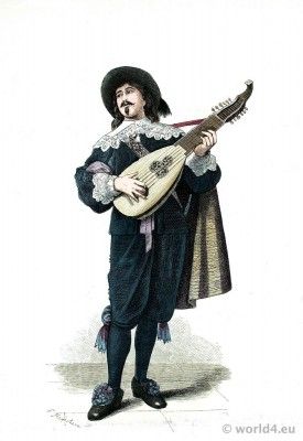 Dutch lute player around 1635 Bard Poses Reference, Bard Clothes, Bard Costume, 16 Century Fashion, 17 Century Fashion, Dutch Clothing, 17th Century Clothing, 16th Century Fashion, Baroque Period