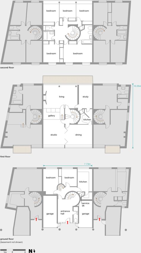 2 Willow Road Erno Goldfinger 2 Willow Road, Erno Goldfinger, Willow House, Hampstead Heath, Service Kitchen, Studio Kitchen, Residential Building, Architecture Model, Second Floor