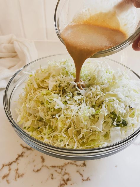 Japanese Cabbage Salad - Espresso and Lime Japanese Cabbage Salad Dressing, Korean Cabbage Salad, Japanese Salad Recipes, Japanese Cabbage Salad, Easy Asian Salad, Japanese Cabbage, Japanese Salad Dressing, Asian Cabbage Salad, Gastronomic Food