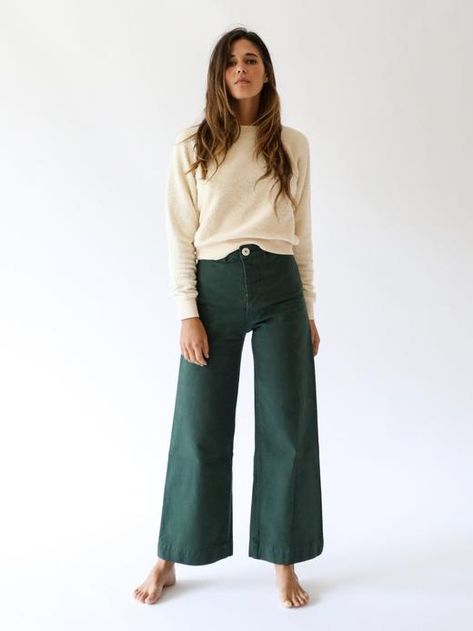 Secret Language, Sailor Pants, Forest Service, Estilo Chic, Stylish Baby, Green Pants, Work Fashion, Outfits Casuales, Work Casual