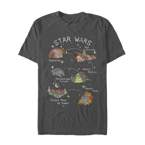 Dark Side Star Wars, Star Wars Droids, Star Wars Men, Star Wars Outfits, Story Map, Star Wars Tshirt, Vintage Star Wars, Black Graphic Tees, Star Wars Shirts