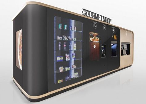 Gourmet Shop - Gone are the days that people associate vending machines with junk food snacks—now that this has become a popular way to dispense everything ... Vending Machine Design, Coffee Vending Machines, Soda Machines, Spanish Design, Vending Machines, Self Serve, Vending Machine, Machine Design, Smart Device