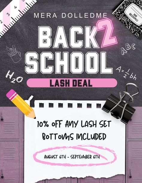 Lash deal flyer made by @rightondesigns on instagram 📱 Back To School Flyer, Nail Journey, Wig Installs, Lash Maps, Business Tracker, Pretty Wallpaper Ipad, School Flyer, Nail Business, Flyer Ideas