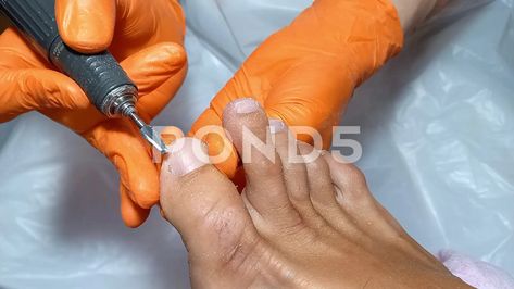 Woman On Hardware Medical Pedicure Procedure In Spa Salon. Pedicure Procedure, Stock Video, Spa, Medical, Health