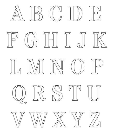 Large Printable Letters, Letters Stencils, Letter Stencils To Print, Cricket Joy, Small Alphabet Letters, Letter Stencils Printables, Bubble Letters Alphabet, Stencil Lettering, Alphabet Letter Templates