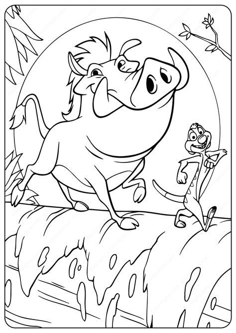 The Lion King Timon and Pumbaa Coloring Pages  #pumbaa #timon #disney #thelionking #lionking #disney #coloringpages #drawing #cartoon #girls #printable Lion King Coloring Pages, Disney Coloring Pages Printables, Lion King Images, The Lion King, Lion King Timon, King Drawing, Lion King Drawings, Timon And Pumbaa, Disney Colors