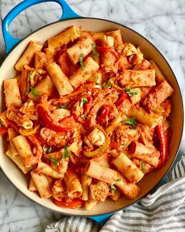 Chicken Riggies Recipe (Spicy Chicken Rigatoni) | Kitchn Riggies Recipe, Creamy Spicy Chicken, Chicken Riggies Recipe, Chicken Riggies, Chicken Rigatoni, Heavy Cream Recipes, Spicy Pasta, Red Sauce Pasta, Recipes With Whipping Cream