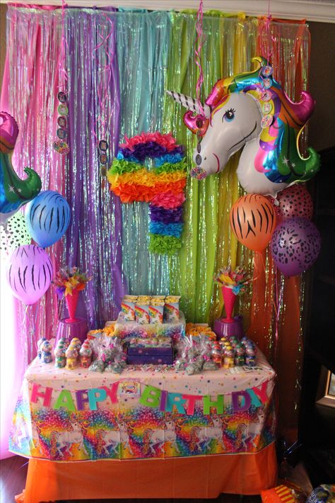 Lisa Frank Party Backdrop, Lisa Frank 90s Party, Lisa Frank Themed Party, Lisa Frank Birthday Party Ideas, Lisa Frank Birthday Party Decorations, Lisa Frank Party Ideas, Lisa Frank Birthday Cake, Birthday Dance Party, Lisa Frank Birthday Party