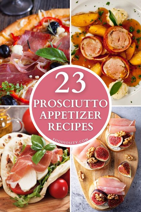 Prosciutto Appetizer Recipes, Prosciutto Appetizer, Easy Finger Foods, Fancy Appetizer Recipes, Prosciutto Recipes, Cheese Stuffed Mushrooms, Fancy Appetizers, Meal Inspiration, Gourmet Pizza