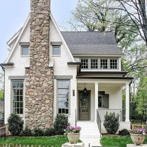 Farmhouse Cottage Exterior, Dream Farmhouse, Stone Chimney, Storybook Cottage, Cottage Exterior, Farmhouse Inspiration, Gorgeous Houses, Cottage Style Homes, Farmhouse Cottage