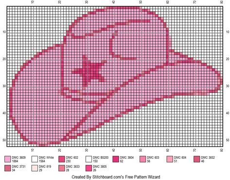 Cross Stitch Cowboy Hat, Chappell Roan Cross Stitch, Western Pixel Art, Cowboy Hat Cross Stitch, Tapestry Charts, Crochet Cowboy Hats, Pixel Grid, Crochet Grid, Beaded Flowers Patterns