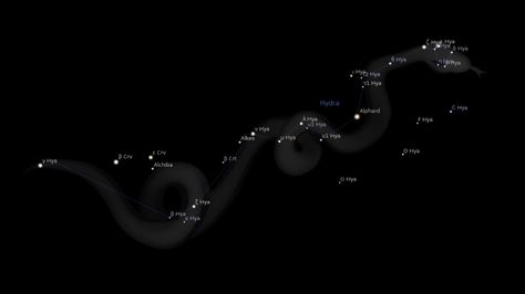 Constellation Hydra Hydra Constellation, Lernaean Hydra, Libra And Scorpio, God Apollo, Constellation Stars, Water Snake, Leo Constellation, Traditional Names, Greek Myth