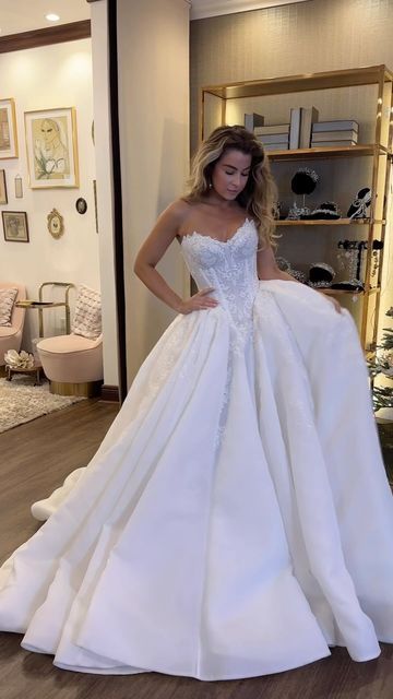 Stark White Wedding Dress, Best Wedding Dress For Small Bust, Detachable Ball Gown Wedding Dress, Barbie Inspired Wedding Dress, Wedding Dresses Strapless Ballgown, 90s Wedding Dress Vintage, Wedding Ballgown Dress, Corset Ballgown Wedding Dress, Ballroom Wedding Dress