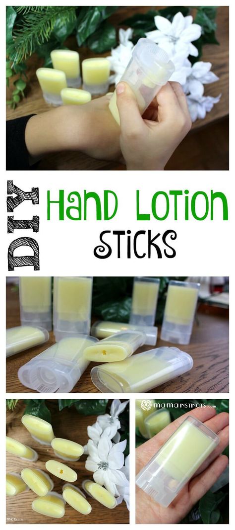 Try this recipe for nourishing hand lotions sticks. They're perfect to carry in your bag and made with organic ingredients that make them safe to use on kids. #DIY #DIYbeauty #HandLotion #MamaInstinctsBlog Diy Lotion Stick, Diy Hand Lotion, Homemade Lotion Recipe, Lotion Bars Diy, Homemade Lotion Bars, Lotion Bars Recipe, Lotion Stick, Homework Organization, Lotion Recipe