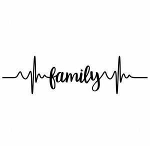 Family Family Heartbeat Tattoo, Family Word, Family Wallpaper, Family Drawing, Quotes Family, Word Family, Family Tattoos, Silhouette Design Store, Vinyl Projects