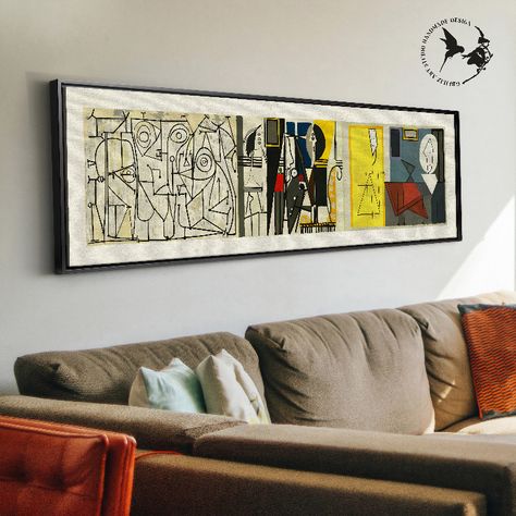 🖼️🎨 About the Artwork 🎨🖼️

It is an eclectic work. I reinterpreted Picasso. This painting will leave a great artistic and cultural impact on the area where you position it ❣︎

You can make a long horizontal painting on a wall the focal point of the room. You can increase the visual impact by mounting it on a large wall such as a living room, dining room or hallway. Long Horizontal Painting, Painting On A Wall, Tv Wall Art, Colorful Modern Art, Wall Art Horizontal, Large Bookshelves, Horizontal Painting, Large Framed Wall Art, Art Horizontal