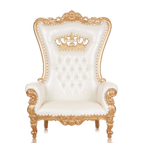 Party planners favorite Queen throne chair addition! These 100% handcrafted solid mahogany wood crown insert throne chairs are the perfect choice for weddings, birthdays, baby showers and other occasions for backdrop set ups and even to decorate your home! Featuring stain-resistant marine grade vinyl upholstery and crystal tufting throughout the back. Age recommendation: Teenagers / Adults Smaller imperfection might occur due to the handmade nature of this product! Queen Throne, Queen Chair, Thrown Chair, Shower Style, Throne Chair, Nail Head, 3rd Party, Beautiful Chair, Solid Mahogany