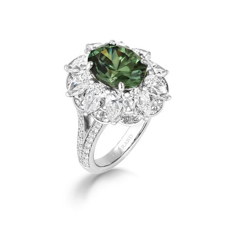 Garrard Jewelled Vault 4.79ct Demantoid Garnet and Diamond High Jewellery Ring 2017960 7 Rare Diamond Rings, Enchanted Jewelry, High Jewelry Ring, Demantoid Garnet, Jewellery Ring, Hair Jewels, High Jewellery, Bespoke Rings, Padparadscha Sapphire