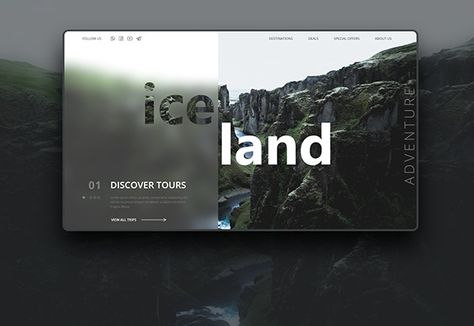 Travel Landing Page Iceland on Behance Web Banner Design Layout, Web Banner Design Creative, Mises En Page Design Graphique, Landing Page Design Inspiration, Web Design Websites, Website Design Inspiration Layout, Web Design Examples, Desain Editorial, Creative Web Design