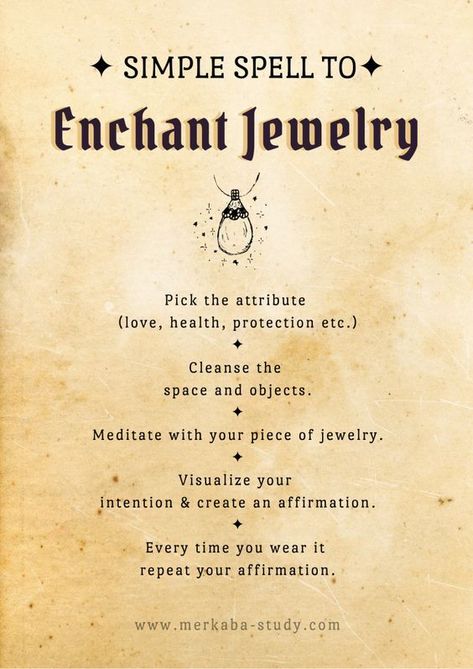 Enchant Jewelry, Witchy Space, Witchcraft Spells For Beginners, Witch Rituals, Spells For Beginners, Witch Things, Enchanted Jewelry, Witch Tips, Wiccan Magic