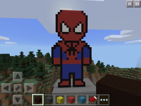 Spiderman Minecraft House, Spiderman Minecraft Builds, Spiderman Banner Minecraft, Spider Man Minecraft Build, Minecraft Mario, Minecraft Spiderman Build, Minecraft Spider Aesthetic, Spider Minecraft, Minecraft Spider Build