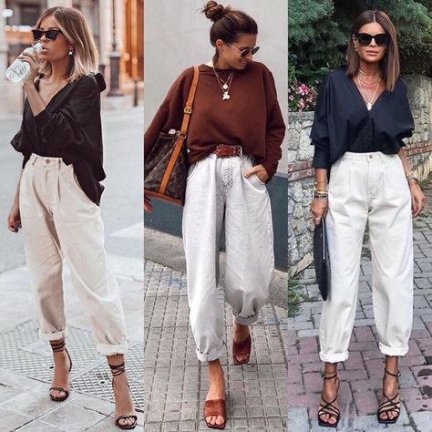 Slouchy Jeans Outfit, Baggy Pants Outfit, High Waisted Jeans Outfit, Style Capsule, Paperbag Hose, Zara Looks, Look Zara, Stylish Outfits For Women Over 50, Look Jean