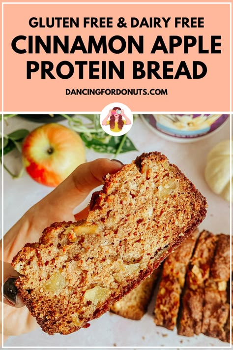 Gluten Free Protein Bread, Protein Apple Desserts, Apple Protein Recipes, Dairy Free Protein Recipes, Healthy Apple Protein Recipes, Homemade Protein Bread Recipes, Protein Apple Recipes, Gluten Free Apple Bread Recipe, Protein Powder Bread Recipes