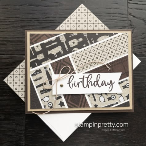 Man Cards Ideas, Stampin Up All Together Dsp, Stampin Up He’s The Man Dsp Cards, Stampin Up He's The Man Dsp, Stampin Up 80th Birthday Cards For Men, Masculine Diy Cards, Masculine Stampin Up Cards Male Birthday, Stampin Up Look Who's Turning, Stampin Up He's The Man Cards