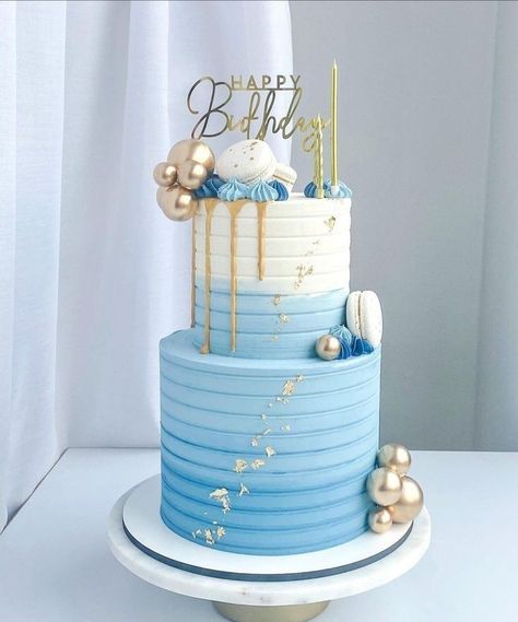 Debut Cake 18th Elegant Blue, Cake Designs 2 Tier Birthday, Two Tier Fondant Cake Designs, Blue Birthday Cakes 2 Tier, Cake Decorating 2 Tier, Blue Debut Cake, 2 Tier Birthday Cake Ideas, Birthday Cake Ideas Two Tier, 2tier Cake Design