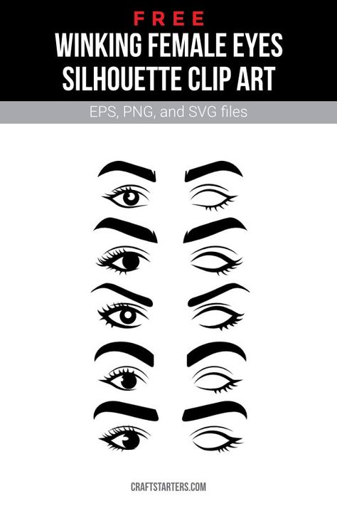 Eyes Silhouette, Silhouette Clip Art, Female Eyes, Cricut Maker, Svg Free, Png Transparent, Cricut, Clip Art, Illustrations