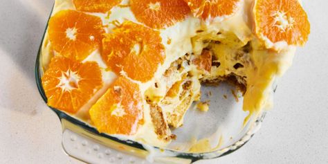 This six-ingredient tiramisu from UK food media platform, Mob, is the perfect wintery dinner party dessert. Easy Dinner Party Desserts, Tangerine Recipes, Dinner Party Dessert, Easy Tiramisu Recipe, Winter Dinner Party, Dinner Party Desserts, Uk Food, Soy Recipes, Tiramisu Recipe