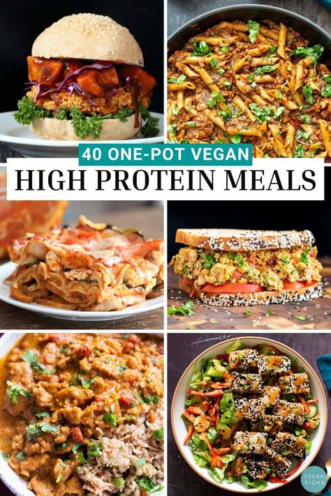 Worried about eating enough protein on a vegan diet? Worry no more with these amazingly delicious, one-pot, high protein vegan meals at your disposal! Vegan High Protein Meals, Lasagna Sandwich, Protein Vegan Meals, High Protein Vegan Meals, Burger Pasta, Workout Recipes, Vegan Casseroles, Vegan Butter Chicken, Vegan High Protein