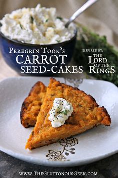 Peregrin Took's Carrot Seed-Cakes inspired by The Lord of the Rings. Recipe by The Gluttonous Geek. Fantasy Inspired Food, Geek Food Recipes, Lord Of The Rings Kitchen, Hobbit Food Recipes, Lord Of The Rings Recipes, Lord Of The Rings Food, Lotr Food, Hobbit Recipes, Fantasy Feast