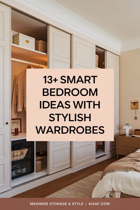 Need more storage? These bedroom ideas with wardrobes combine functionality and style effortlessly. Bedroom Ideas With Wardrobe, Modern Bedroom Aesthetic, Smart Bedroom, Aesthetic Bedroom Ideas, Bedroom Games, Bedroom Game, Smart Storage, Minimalist Designs, Cozy Corner